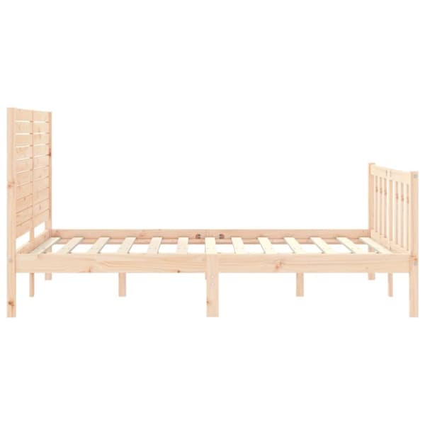vidaXL sengeramme med sengegavl 140x190 cm massivt træ