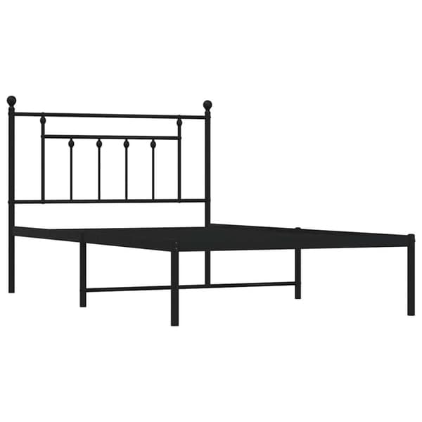 vidaXL sengeramme med sengegavl 100x200 cm metal sort