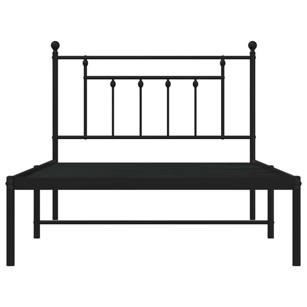 vidaXL sengeramme med sengegavl 100x200 cm metal sort