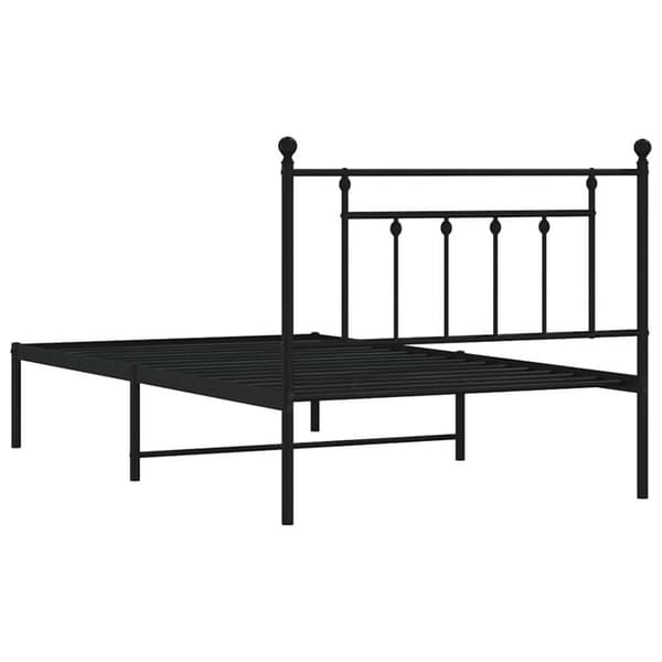 vidaXL sengeramme med sengegavl 100x200 cm metal sort