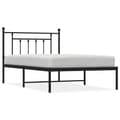 Miniatyrbillede 2 af 10: vidaXL sengeramme med sengegavl 100x200 cm metal sort