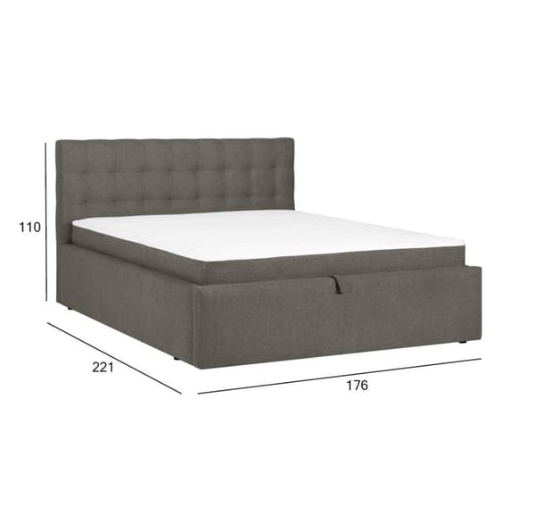 Mannermainen sänky LEENA 160x200cm, patjalla, tumma beige