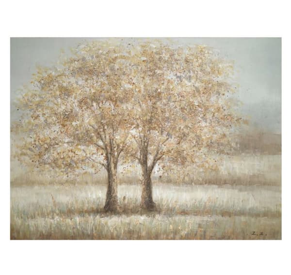 Oljemålning 90x120cm, två träd