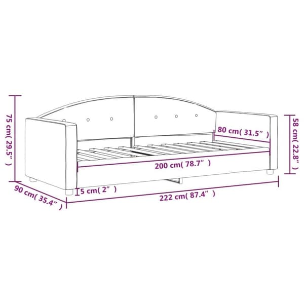 vidaXL daybed 80x200 cm velour sort
