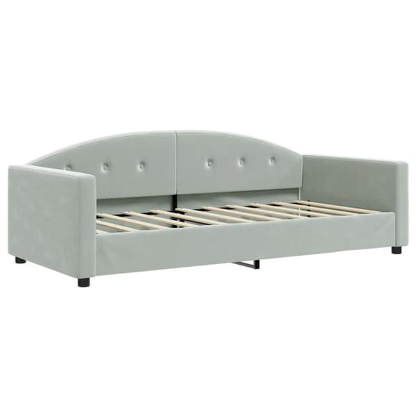 vidaXL daybed 90x190 cm velour lysegrå