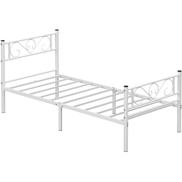Rootz yhden hengen sängyn runko - metalliset sängynkehykset - valkoinen - sopii 90 x 190 cm patjaan