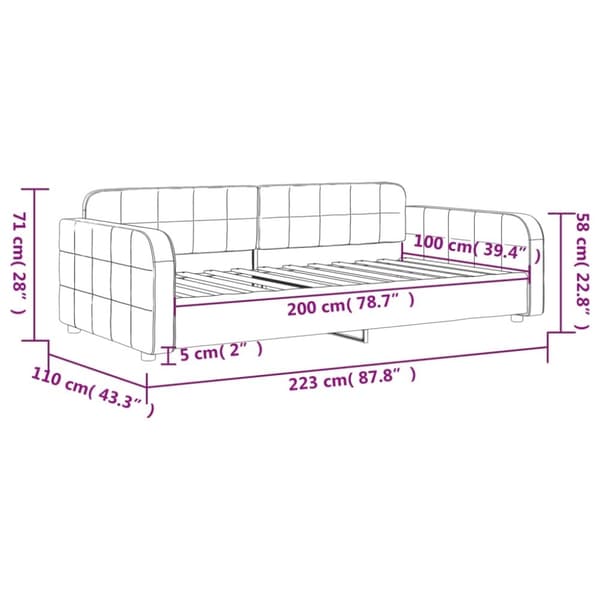 vidaXL Dagbädd svart 100x200 cm sammet