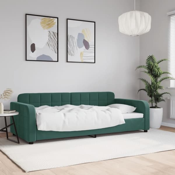 vidaXL Dagbädd mörkgrön 90x200 cm sammet