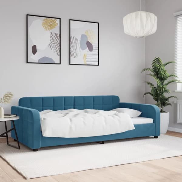 vidaXL Dagbädd blå 100x200 cm sammet