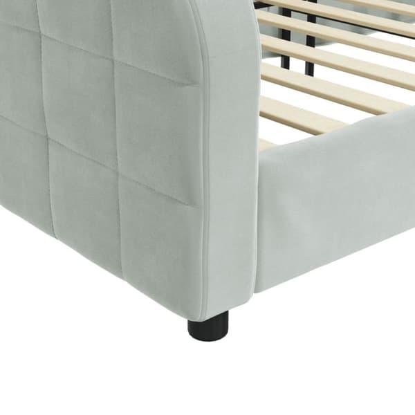 vidaXL daybed 90x200 cm velour lysegrå