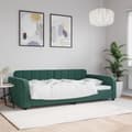 Miniatyrbillede 2 af 8: vidaXL daybed 100x200 cm velour mørkegrøn