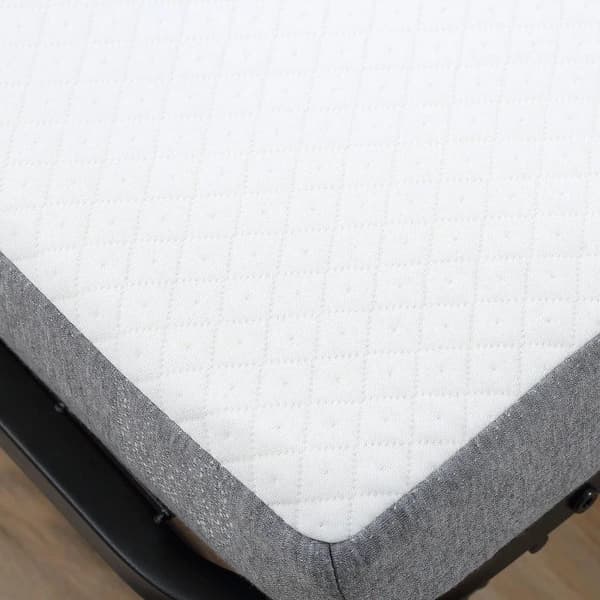 Rootz hopfällbar säng - Gästsäng - Bärbar hopfällbar gästsäng - Med robust metallram - Stål/svamp/tyg/polyester - Vit/svart - 200 x 75 x 42,5 cm