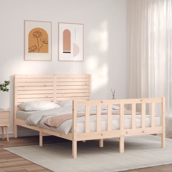 vidaXL Sängynrunko ilman patjaa 140x200 cm täysi mänty