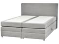 Miniatyrbillede 4 af 11: Kontinentalseng Grå Polstret Polyester med Krom Metalben 2 Personers 180 x 200 cm Komfortabel Quiltet To Mands Seng med Opbevaring