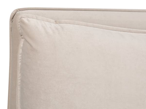 Seng med oppbevaring Fløyel Beige 160 x 200 cm Polstret sengeramme Sengegavl Oppbevaringsplass Soverom Moderne Skandinavisk