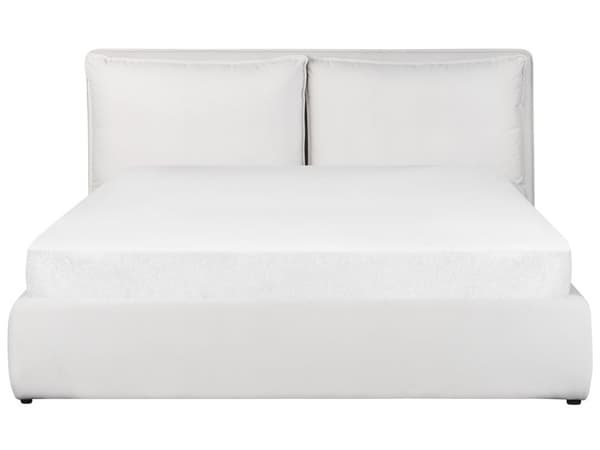 Seng med oppbevaring Fløyel Off-white 160 x 200 cm Polstret sengeramme Sengegavl Oppbevaringsplass Soverom Moderne Skandinavisk