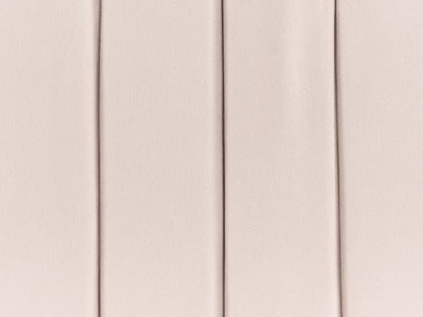 Dubbelsäng Sängram Beige Tygklädsel 140 x 200 cm Metallben Retro Design Tuftad Sänggavel