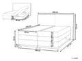 Miniatyrbillede 3 af 11: Kontinentalseng Beige Polstret Polyester 160 x 200 cm Dobbeltseng Komfortabel Quiltet To Mands Seng med Opbevaring