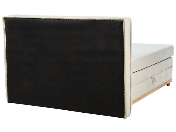 Kontinentalseng Beige Polstret Polyester 160 x 200 cm Dobbeltseng Komfortabel Quiltet To Mands Seng med Opbevaring
