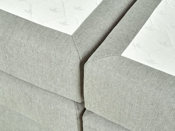 Kontinentalseng Lysegrå Polstret Polyester 180 x 200 cm Dobbeltseng Komfortabel Quiltet To Mands Seng med Opbevaring