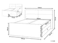 Pikkukuva 3 / 11: Jenkkisänky vaaleanharmaa 160 x 200 cm säilytystila kangasverhoilu polyesteri pussijouset napitettu puu metalli vaneri
