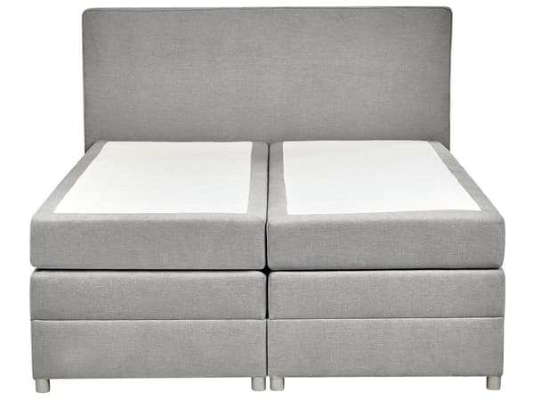 Jenkkisänky vaaleanharmaa 180 x 210 x 90 cm kangasverhoilu polyesteri pussijouset napitettu puu metalli vaneri