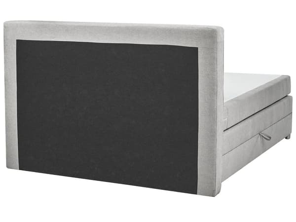 Jenkkisänky vaaleanharmaa 180 x 210 x 90 cm kangasverhoilu polyesteri pussijouset napitettu puu metalli vaneri