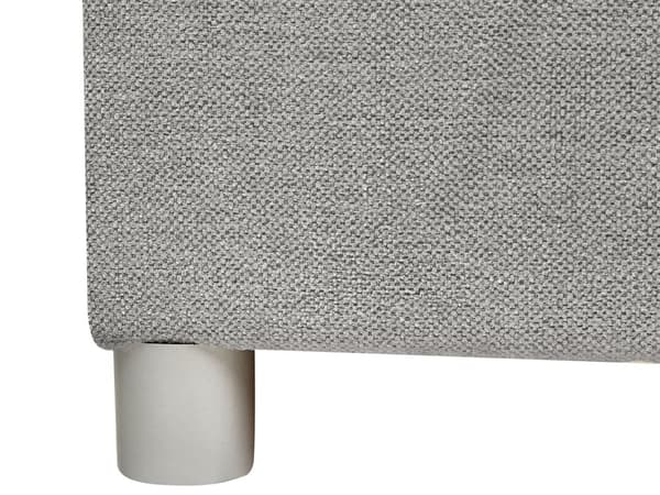 Jenkkisänky vaaleanharmaa 180 x 210 x 90 cm kangasverhoilu polyesteri pussijouset napitettu puu metalli vaneri
