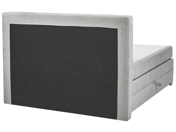 Jenkkisänky vaaleanharmaa 160 x 210 x 90 cm kangasverhoilu polyesteri pussijouset napitettu puu metalli vaneri