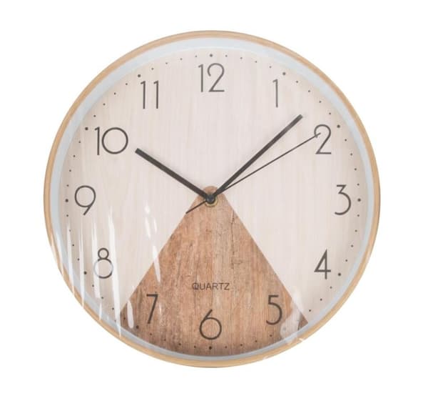 Vægur WOODY D34cm, trætrekant