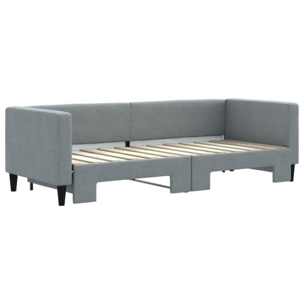 vidaXL daybed med udtræk 80x200 cm stof lysegrå