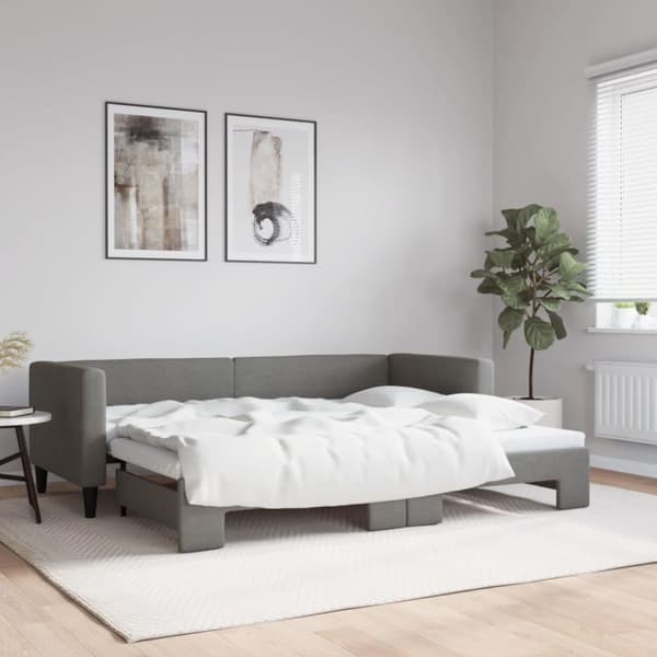 vidaXL daybed med udtræk 80x200 cm stof mørkegrå