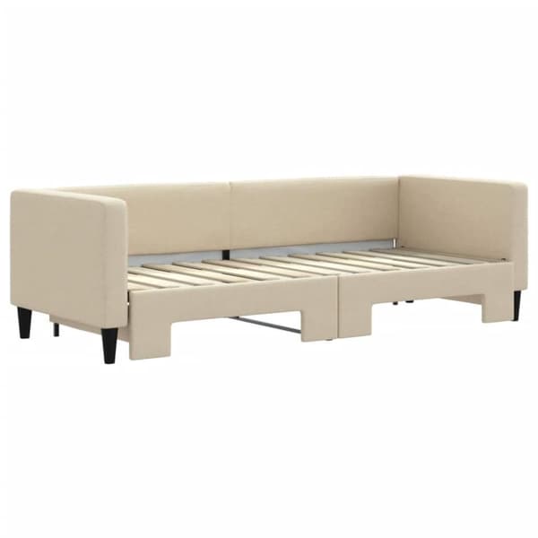 vidaXL daybed med udtræk 80x200 cm stof cremefarvet