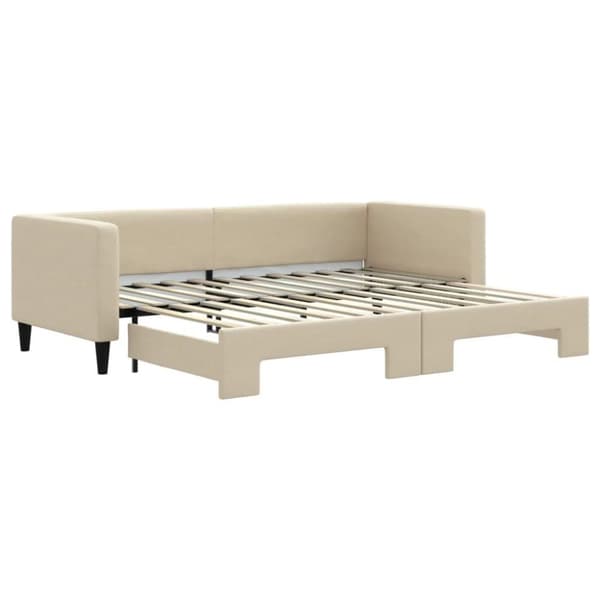 vidaXL daybed med udtræk 80x200 cm stof cremefarvet
