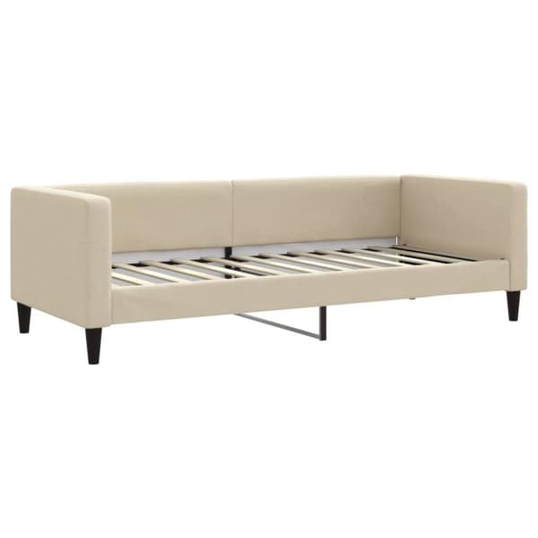 vidaXL Dagbädd utdragbar gräddvit 80x200 cm tyg
