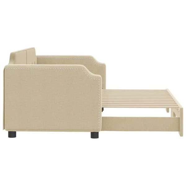 vidaXL daybed med udtræk 80x200 cm stof cremefarvet