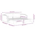 Miniatyrbillede 10 af 11: vidaXL daybed med udtræk 80x200 cm stof cremefarvet