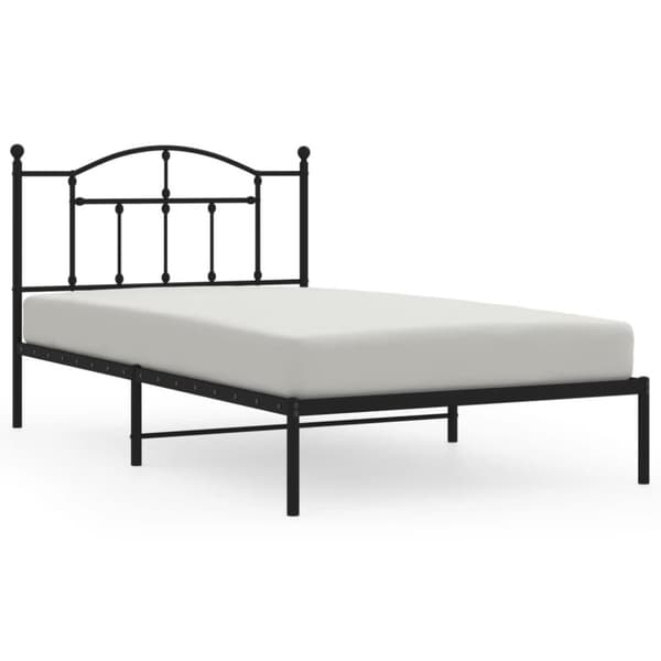 vidaXL Sengeramme i metall med hodegavl svart 107x203 cm
