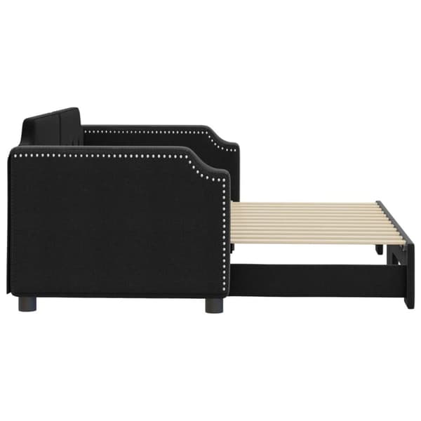vidaXL Dagbädd utdragbar svart 80x200 cm tyg