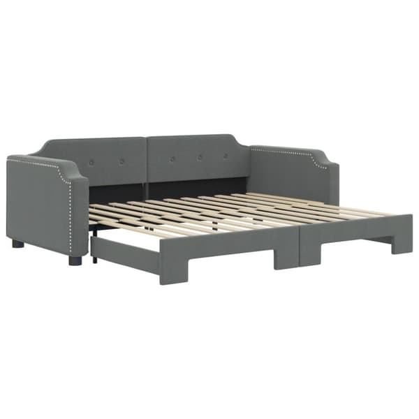 vidaXL Dagbädd utdragbar mörkgrå 80x200 cm tyg