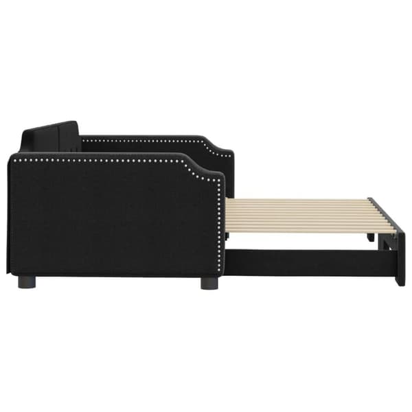 vidaXL Dagbädd utdragbar svart 100x200 cm tyg