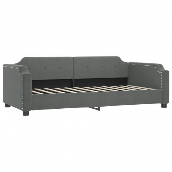 vidaXL Dagbädd med madrasser utdragbar mörkgrå 80x200 cm tyg