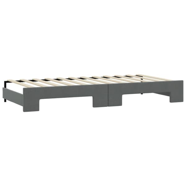 vidaXL Dagbädd med madrasser utdragbar mörkgrå 80x200 cm tyg
