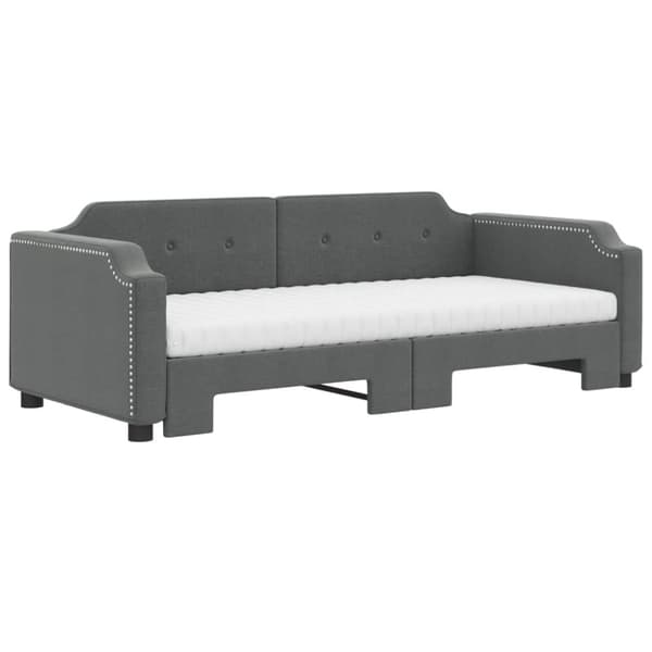 vidaXL daybed med udtræk og madras 80x200 cm stof mørkegrå