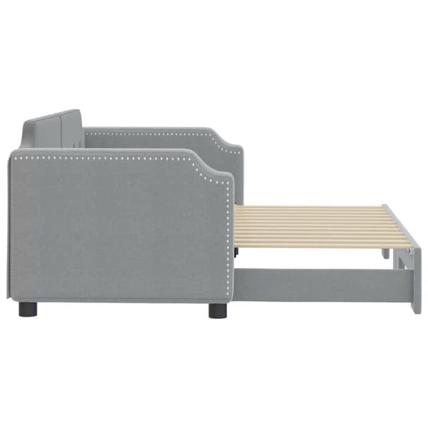 vidaXL daybed med udtræk 80x200 cm stof lysegrå