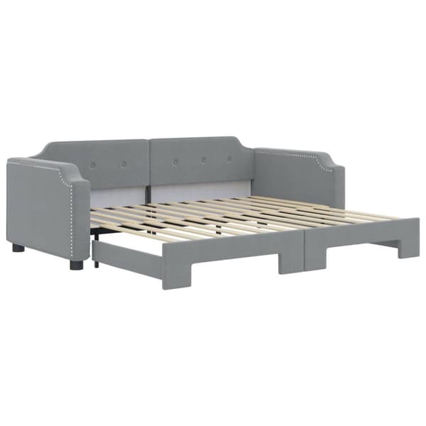 vidaXL daybed med udtræk 80x200 cm stof lysegrå