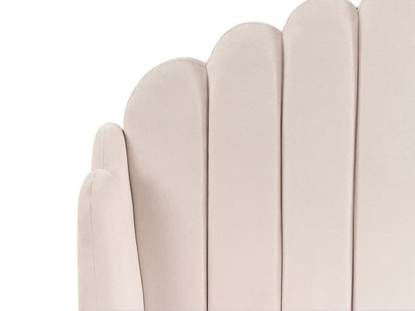 Dobbeltseng Beige Stofftrekk 140 x 200 cm Metallben Sengegavl Retro design Soverom