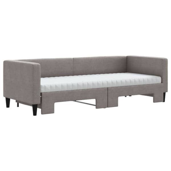 vidaXL Dagbädd med madrasser utdragbar taupe 80x200 cm tyg