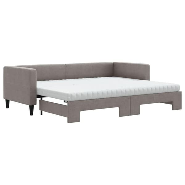 vidaXL Dagbädd med madrasser utdragbar taupe 80x200 cm tyg