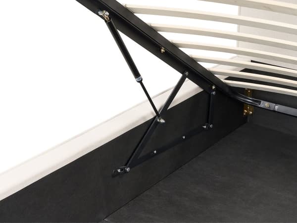 Beige polstret seng med opbevaring 180 x 200 cm med ramme og nakkestøtte moderne til soveværelset